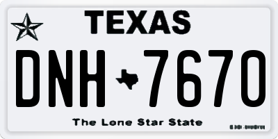 TX license plate DNH7670