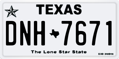TX license plate DNH7671