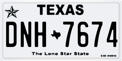 TX license plate DNH7674