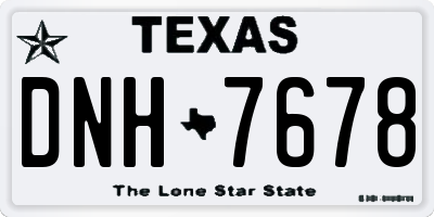 TX license plate DNH7678