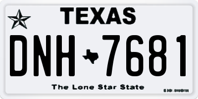 TX license plate DNH7681