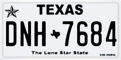 TX license plate DNH7684