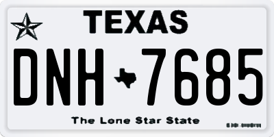 TX license plate DNH7685