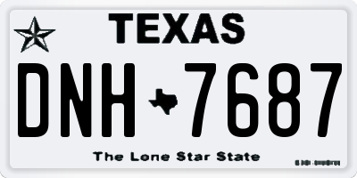 TX license plate DNH7687