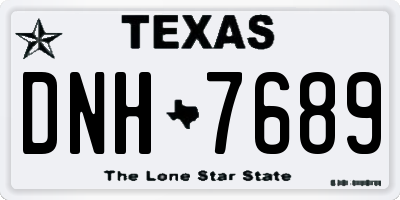 TX license plate DNH7689