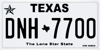 TX license plate DNH7700