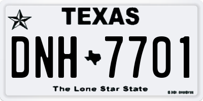 TX license plate DNH7701