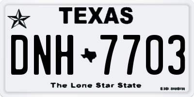 TX license plate DNH7703