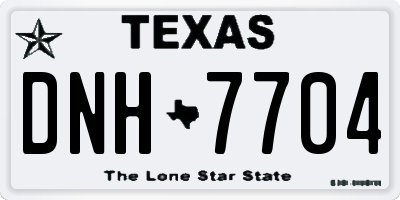 TX license plate DNH7704