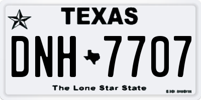 TX license plate DNH7707