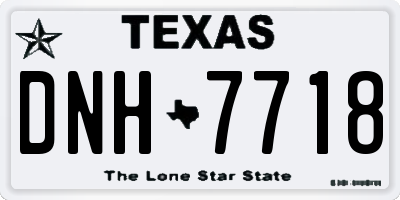 TX license plate DNH7718