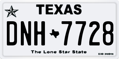 TX license plate DNH7728