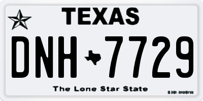 TX license plate DNH7729