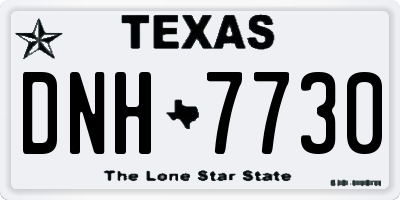 TX license plate DNH7730