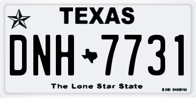 TX license plate DNH7731