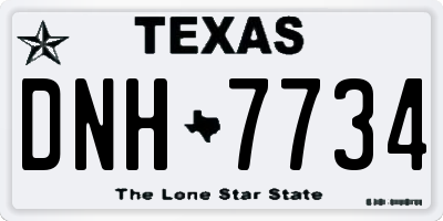 TX license plate DNH7734