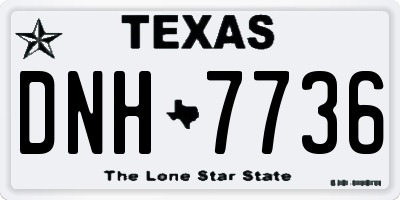 TX license plate DNH7736