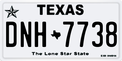 TX license plate DNH7738