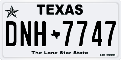 TX license plate DNH7747