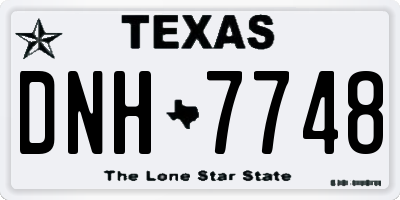 TX license plate DNH7748