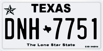 TX license plate DNH7751