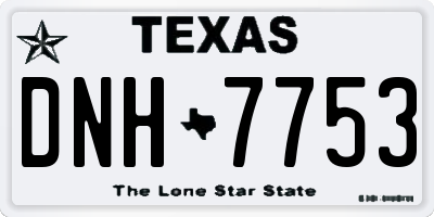 TX license plate DNH7753