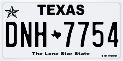 TX license plate DNH7754