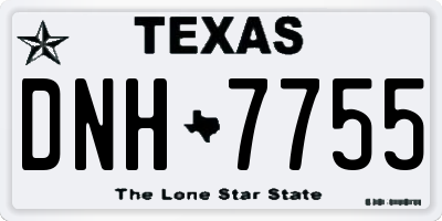 TX license plate DNH7755