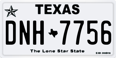 TX license plate DNH7756
