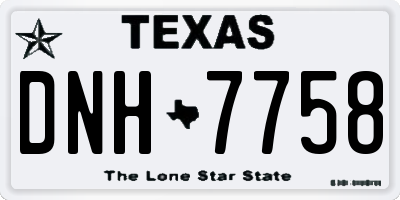 TX license plate DNH7758