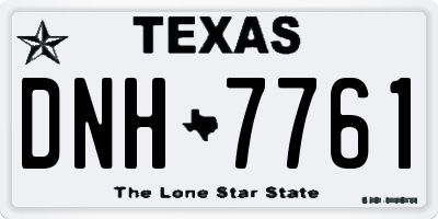 TX license plate DNH7761