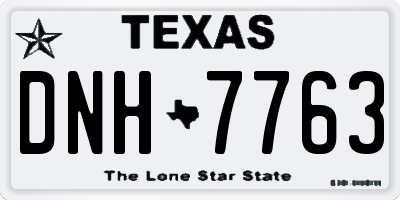 TX license plate DNH7763