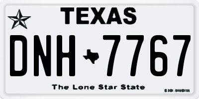 TX license plate DNH7767