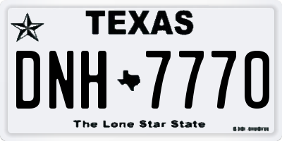 TX license plate DNH7770