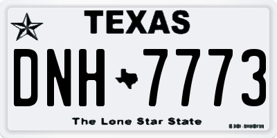 TX license plate DNH7773