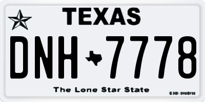 TX license plate DNH7778