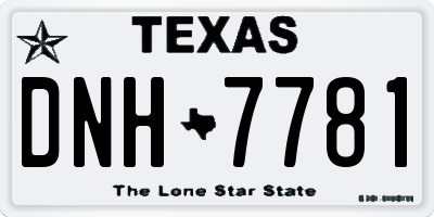 TX license plate DNH7781