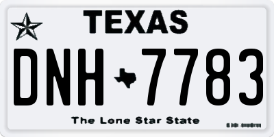 TX license plate DNH7783
