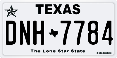 TX license plate DNH7784