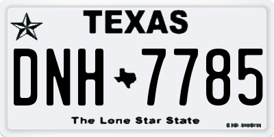 TX license plate DNH7785
