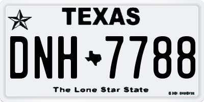 TX license plate DNH7788