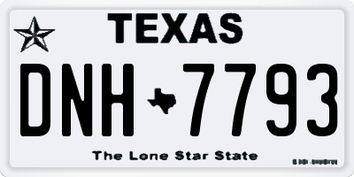 TX license plate DNH7793