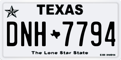 TX license plate DNH7794