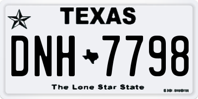TX license plate DNH7798