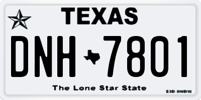 TX license plate DNH7801