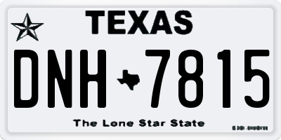 TX license plate DNH7815