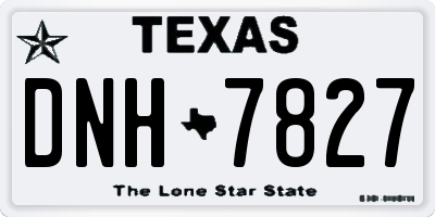 TX license plate DNH7827