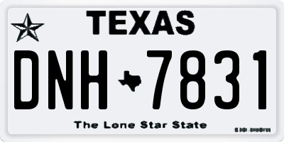 TX license plate DNH7831