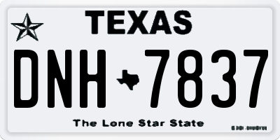 TX license plate DNH7837