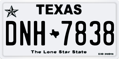 TX license plate DNH7838